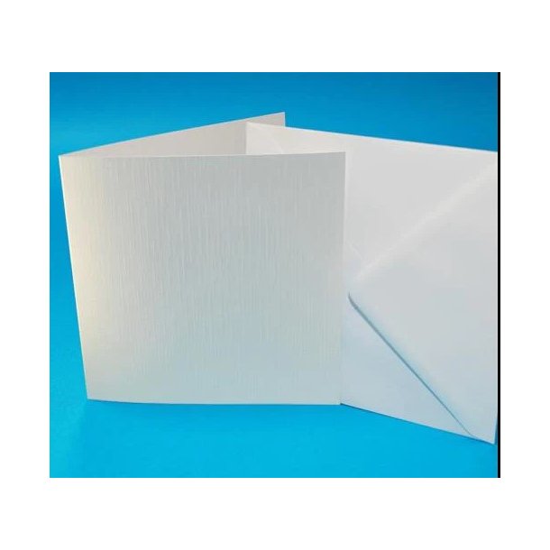 Kort og kuverter - Hvid - 12,5 x 12,5 cm - 50 stk. 