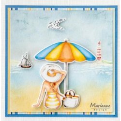 Marianne Design - Die og stempel - "Beach Umbrella" Prasol - CS1132