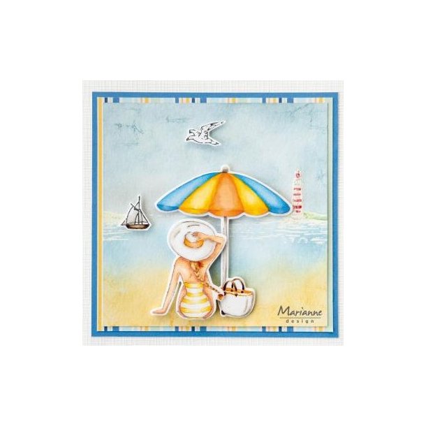 Marianne Design - Die og stempel - "Beach Umbrella" Prasol - CS1132