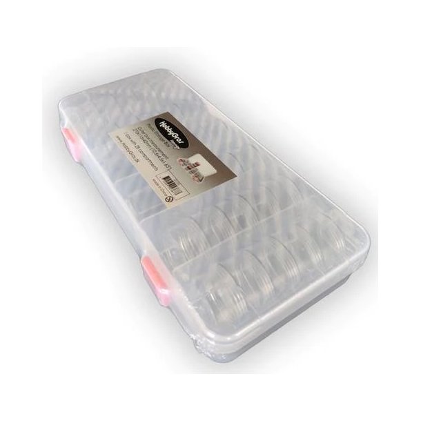 Klar plastik opbevarings box - 28 rum