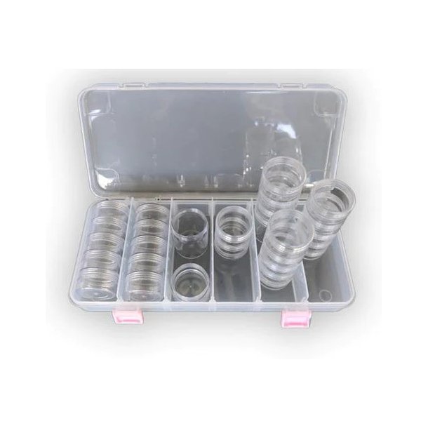 Klar plastik opbevarings box - 28 rum