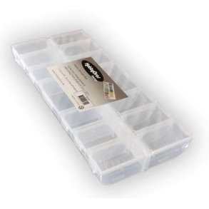 Klar plastik opbevarings box - 14 rum.