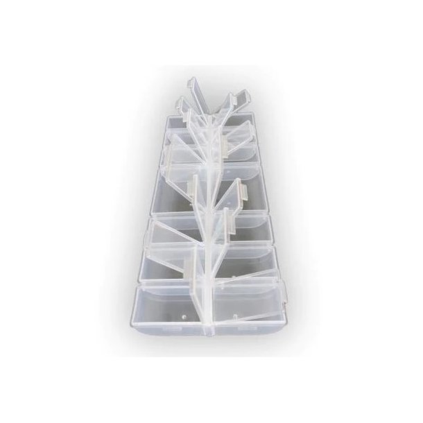 Klar plastik opbevarings box - 14 rum.