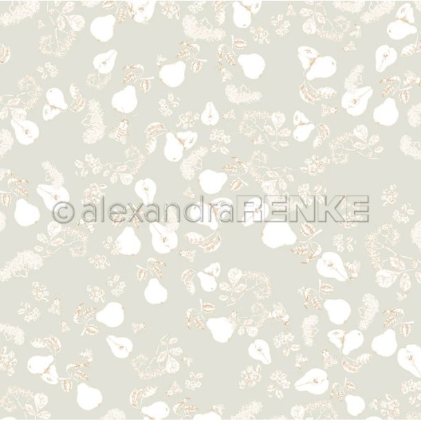 Alexandra Renke - Karton - Design Paper "Pears bees elderberry on light green" - Pre og blomster