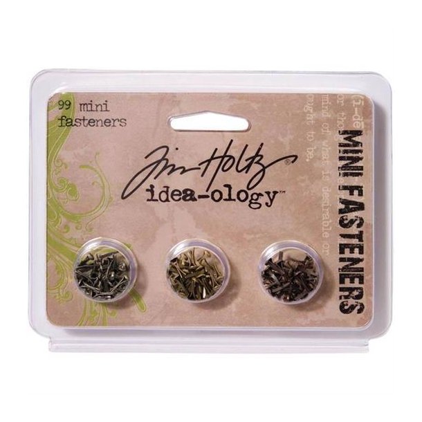 Tim Holtz - Idea-Ology - Metal Screw-Top Paper Fasteners - Antique Nickel, Brass & Copper