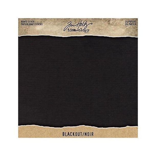 Tim Holtz - Blok 8'' - Idea-Ology - Kraft Stock Cardstock - Blackout / Sort