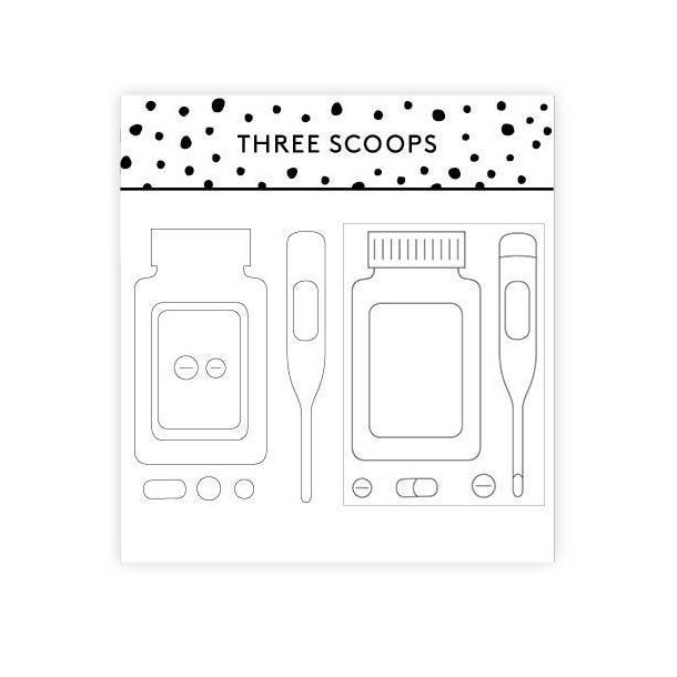 Three Scoops - Stempel / Die - Pilleglas & termometer - TSCD0047
