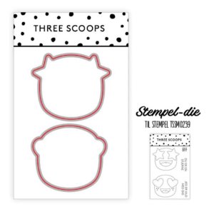 Three Scoops - Die til stempel - Smileys - BFF