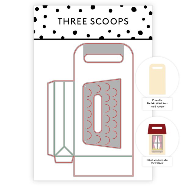 Three Scoops - Die - Pose die med tag 