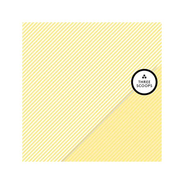 Three Scoops - Designpapir - Smagen af citron - Diagonale striber
