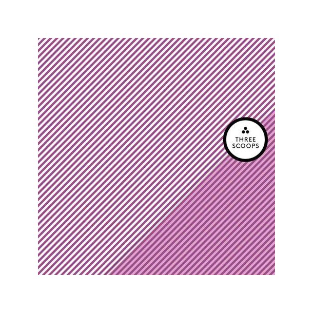 Three Scoops - Designpapir - Smagen af aubergine - Diagonale striber