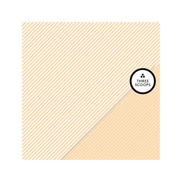 Three Scoops - Designpapir - Smagen af fersken - Diagonale striber