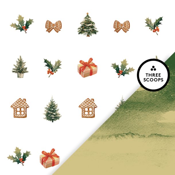 Three Scoops - Designpapir - Smagen af JUL - Julesmkager XL 1
