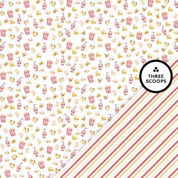 Three Scoops - Designpapir - Smagen af Movienight - Popkorn 1