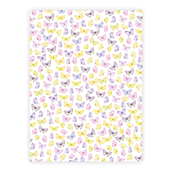 Three Scoops - Designpapir - A4 - Sm sommerfugle lilla/gul