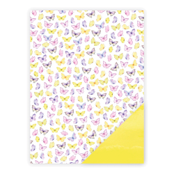Three Scoops - Designpapir - A4 - Sm sommerfugle lilla/gul