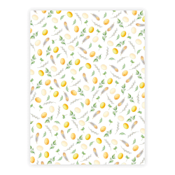 Three Scoops - Designpapir - A4 - Pskeg og fjer gul