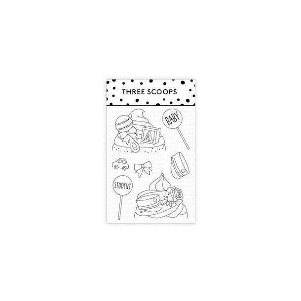Three Scoops - Stempel - Baby og student cupcake - TSSM0199