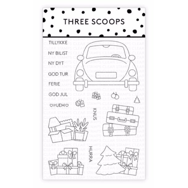 Three Scoops - Stempel - Bil med ls
