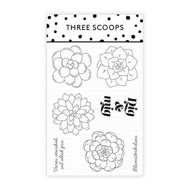 Three Scoops - Stempel - Sukkulenter - Dig&Mig