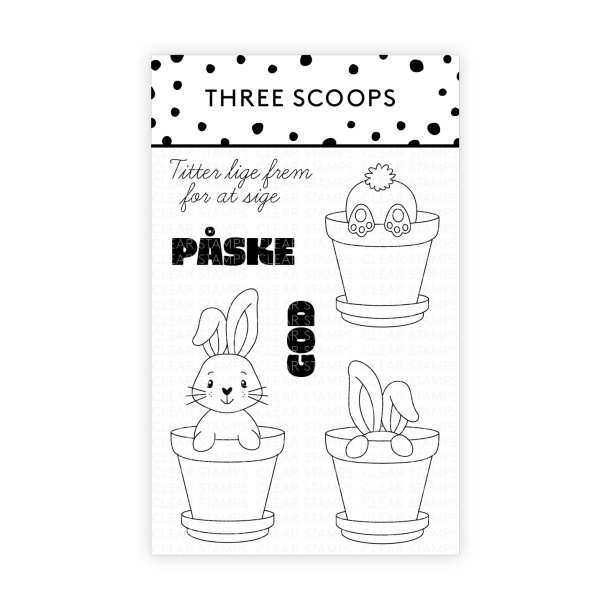 Three Scoops - Stempel - Kaniner i krukke
