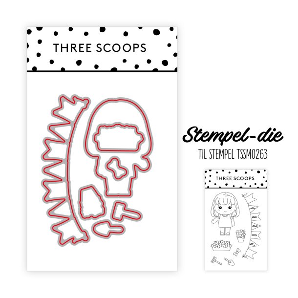 Three Scoops - Die til stempel - Pige Gartner
