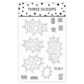 Three Scoops - Stempel - Superhelte ord
