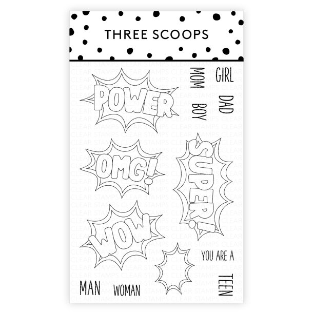 Three Scoops - Stempel - Superhelte ord