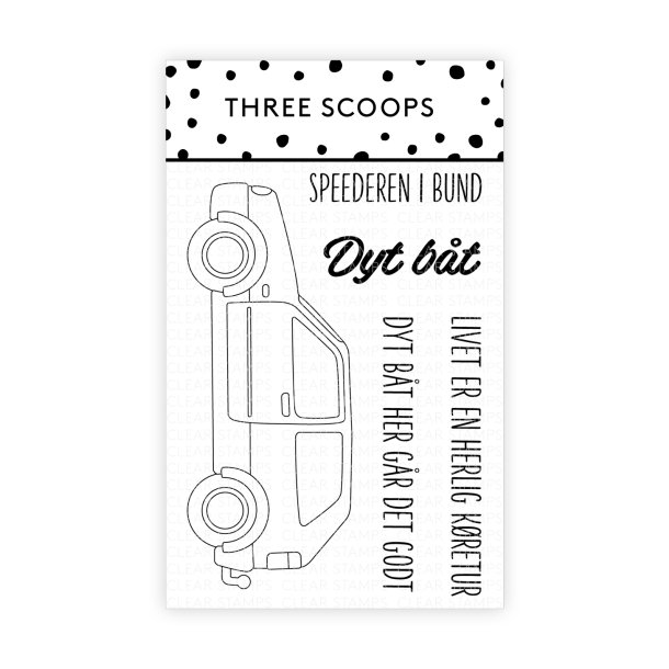 Three Scoops - Stempel - Bil - Dyt bt