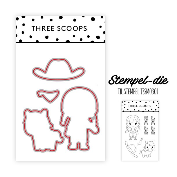 Three Scoops - Stempel-die - Bondepige  Cowgirl