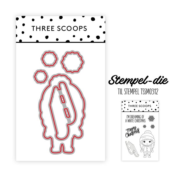 Three Scoops - Stempel Die - Vinter Pige - I'm dreaming of a white christmas