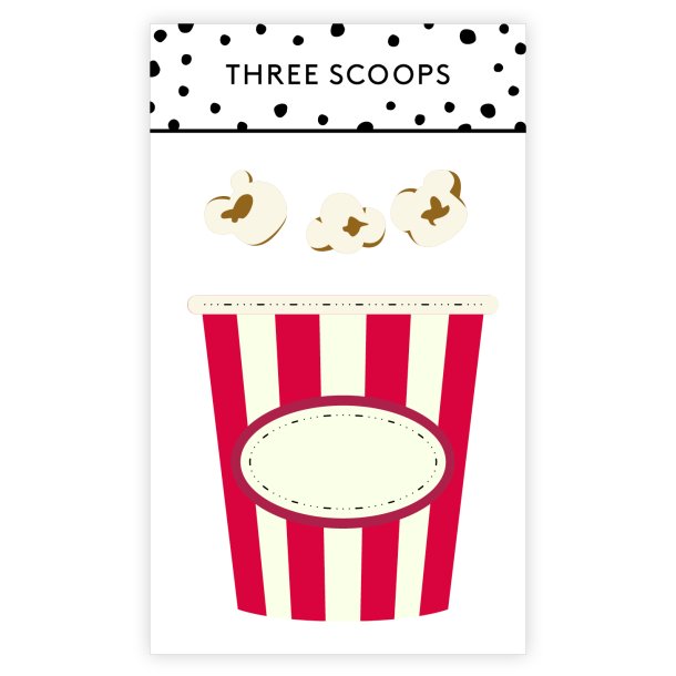 Three Scoops - Die - Popkornbger med popkorn