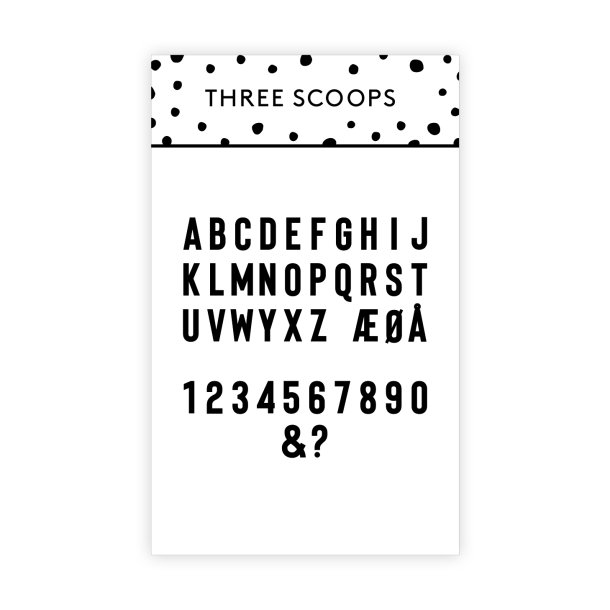 Three Scoops - Die - Mini Alfabet og tal