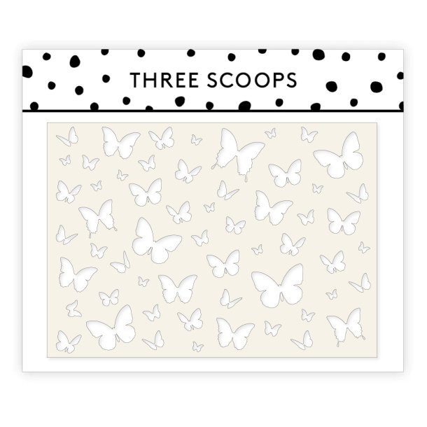 Three Scoops - Stencil - Sommerfugle