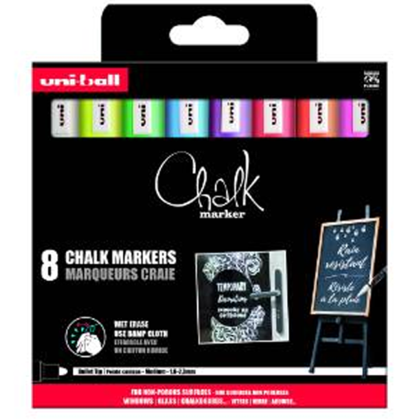 UNI - Chalk Marker - 8 stk