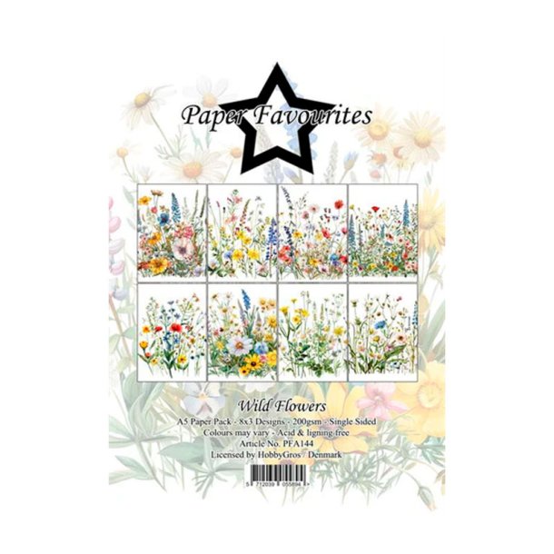 Paper Favourites - Blok A5 - Wild Flowers / Vilde blomster