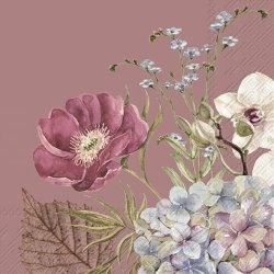 IHR - Frokostservietter - Blomstermotiv Gammel Rosa - 20 stk