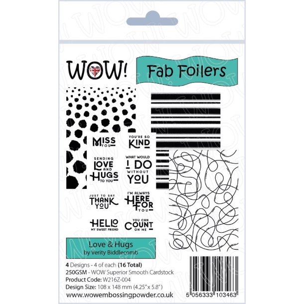 WOW! Embossing Powder - Fab Foilers - Love & Hugs / Billeder til Folie