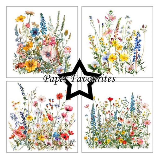 Paper Favourites - Blok 12" - Wild Flowers / Vilde blomster
