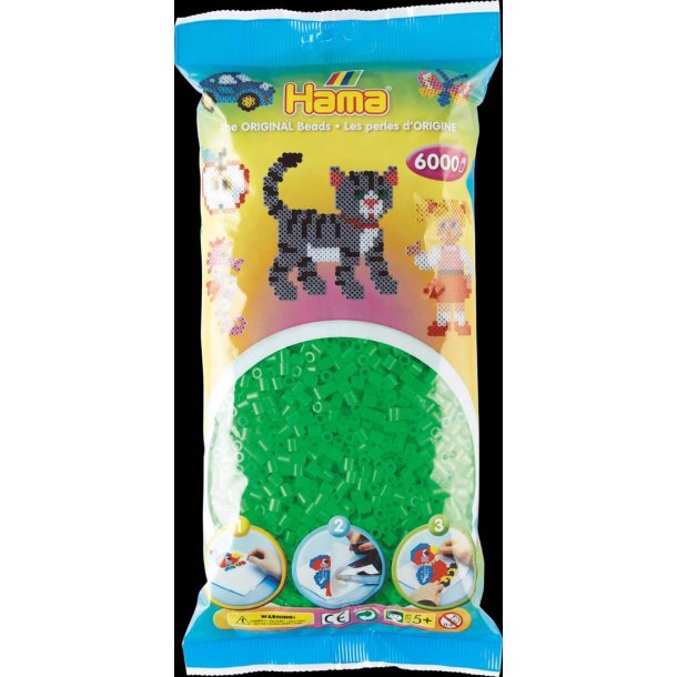 Hamaperler - Midi - 6000 stk - Neon grn