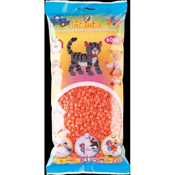 Hamaperler - Midi - 6000 stk - Pastel rd