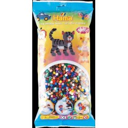 Hamaperler - Midi - 6000 stk - Mix 67 - farve nr. 1-12, 17, 18, 20, 21, 26-31