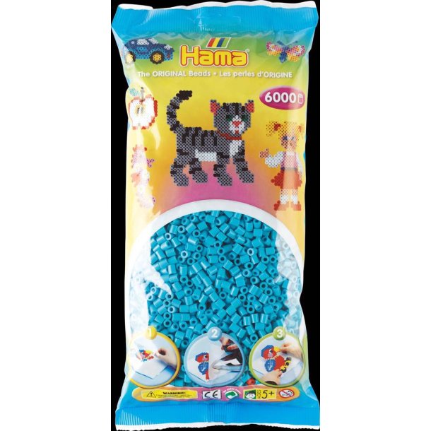 Hamaperler - Midi - 6000 stk - Azurbl