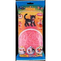 Hamaperler - Midi - 6000 stk - Transp. pink