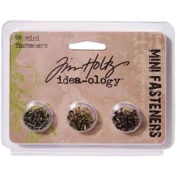 Tim Holtz - Idea-Ology - Metal Screw-Top Paper Fasteners - Antique Nickel, Brass &amp; Copper