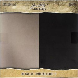 Tim Holtz - Blok 8'' - Idea-Ology - Paper Stash Kraft - Metallic 3
