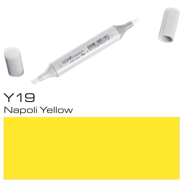 Copic Sketch - Y19 - Napoli Yellow - Mængderabat, 10 stk. 550,- el. 25 stk. 1250,-