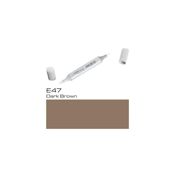 Copic Sketch - E47 - Dark Brown - Mængderabat, 10 stk. 550,- el. 25 stk. 1250,-
