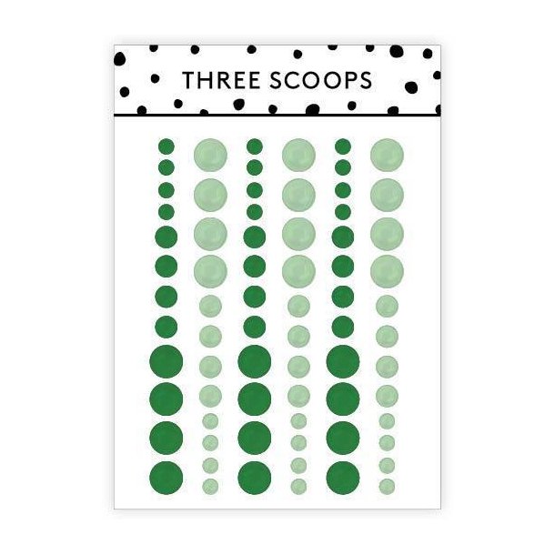 Three Scoops - Enamel Dots - Mrkegrn / Lysegrn