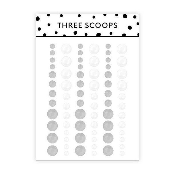 Three Scoops - Enamel Dots - Hvid/Gr